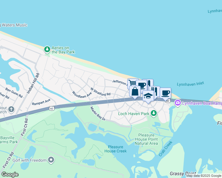 map of restaurants, bars, coffee shops, grocery stores, and more near 2219 Albemarle Avenue in Virginia Beach