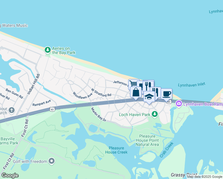 map of restaurants, bars, coffee shops, grocery stores, and more near 2219 Albemarle Avenue in Virginia Beach