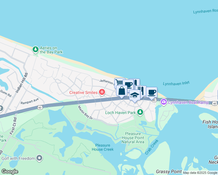 map of restaurants, bars, coffee shops, grocery stores, and more near 3730 Surry Road in Virginia Beach