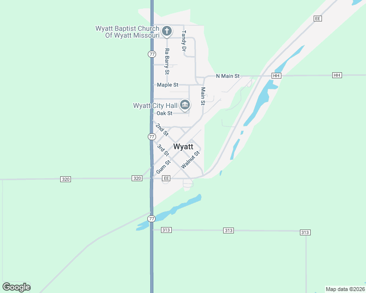 map of restaurants, bars, coffee shops, grocery stores, and more near in Wyatt