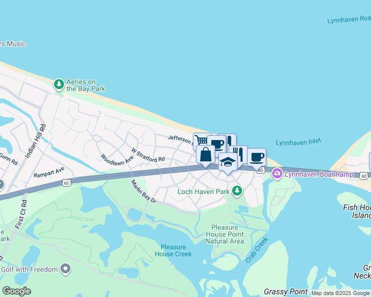 map of restaurants, bars, coffee shops, grocery stores, and more near 3738 Surry Road in Virginia Beach