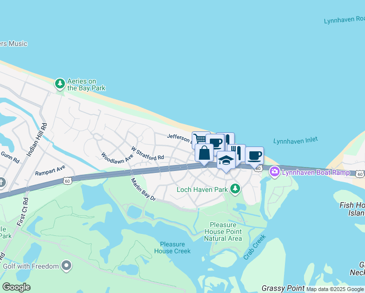 map of restaurants, bars, coffee shops, grocery stores, and more near 3740 Surry Road in Virginia Beach