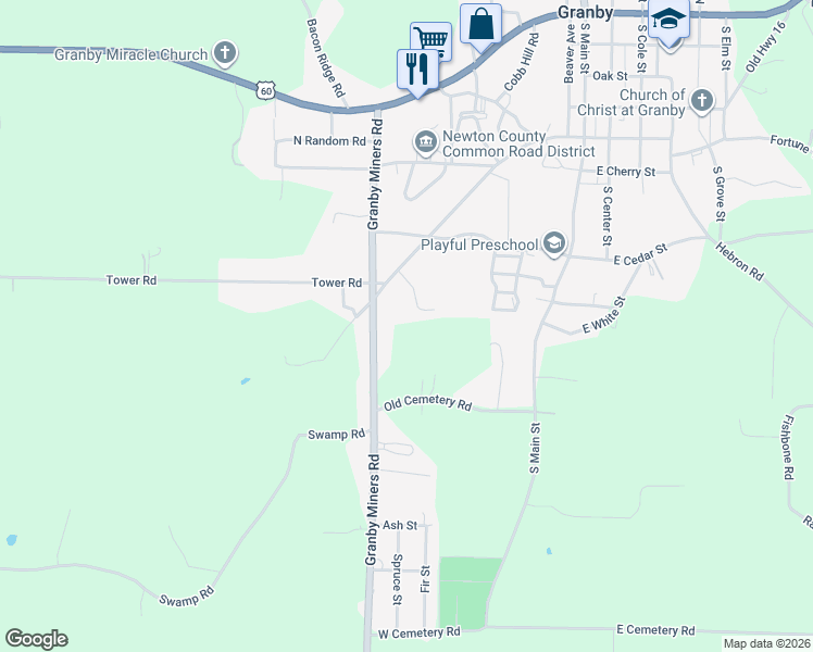 map of restaurants, bars, coffee shops, grocery stores, and more near 609-847 Granby Miners Road in Granby
