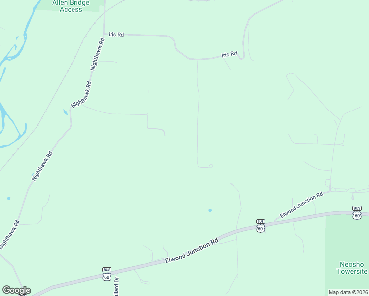 map of restaurants, bars, coffee shops, grocery stores, and more near 11800-11880 Whispering Pines Road in Neosho