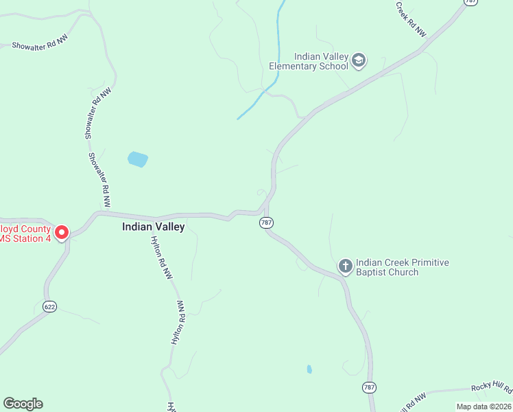 map of restaurants, bars, coffee shops, grocery stores, and more near 4384 Indian Valley Road Northwest in Radford