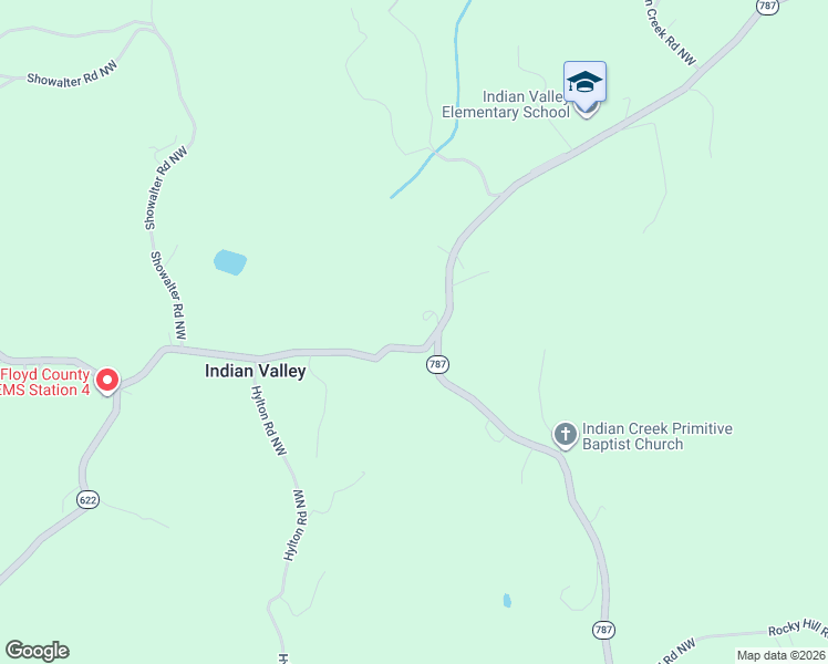 map of restaurants, bars, coffee shops, grocery stores, and more near 4384 Indian Valley Road Northwest in Radford