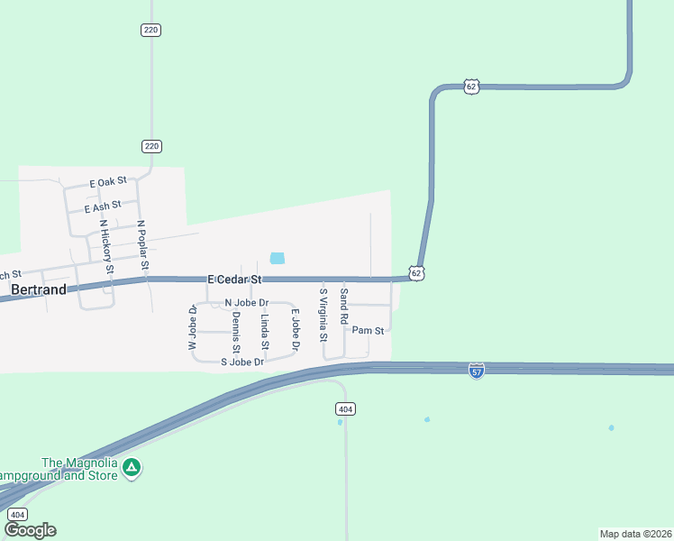 map of restaurants, bars, coffee shops, grocery stores, and more near 700 East Cedar Street in Bertrand