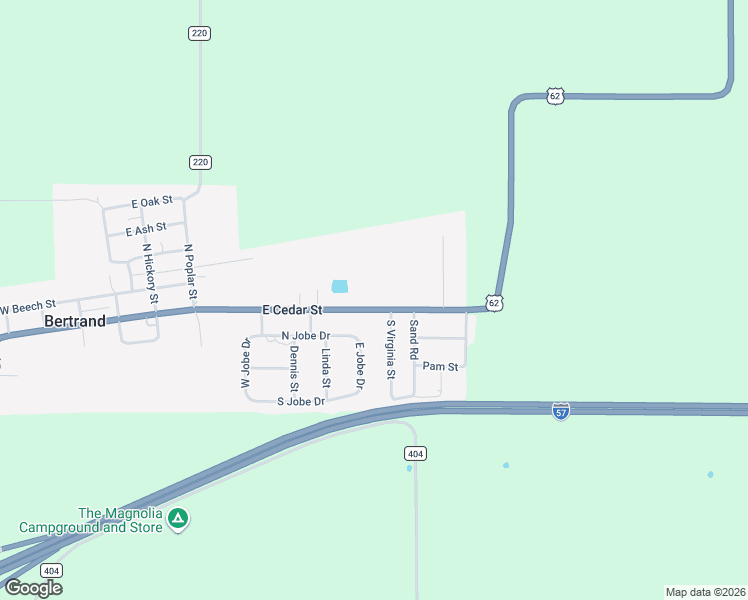 map of restaurants, bars, coffee shops, grocery stores, and more near 700 East Cedar Street in Bertrand