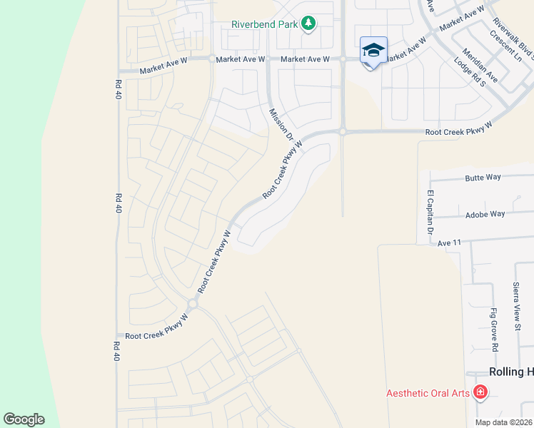 map of restaurants, bars, coffee shops, grocery stores, and more near 1021 Highland Road in Madera