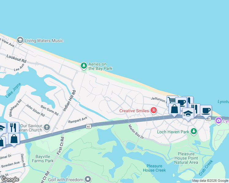 map of restaurants, bars, coffee shops, grocery stores, and more near 3989 West Stratford Road in Virginia Beach