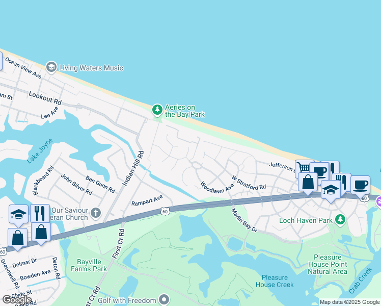 map of restaurants, bars, coffee shops, grocery stores, and more near 3904 Aeries Way in Virginia Beach