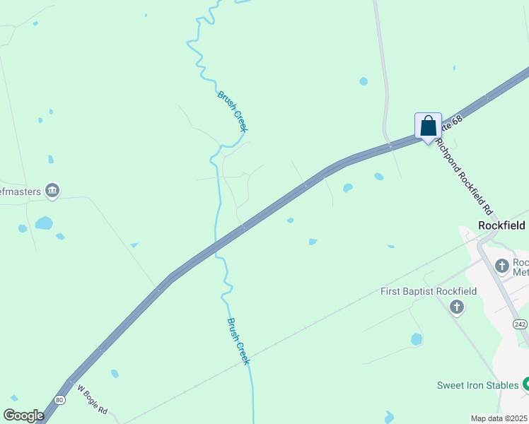 map of restaurants, bars, coffee shops, grocery stores, and more near Russellville Road in Rockfield