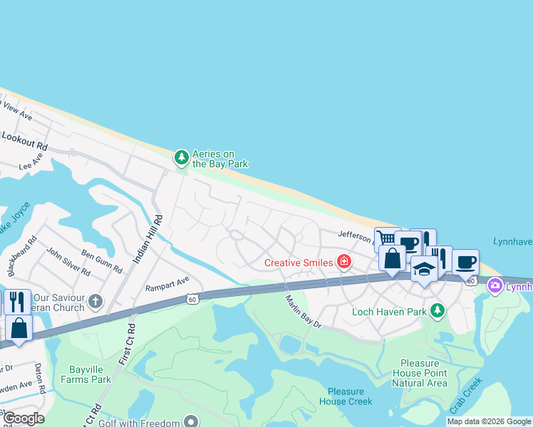 map of restaurants, bars, coffee shops, grocery stores, and more near 2320 Raleigh Avenue in Virginia Beach