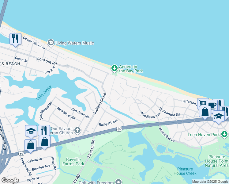 map of restaurants, bars, coffee shops, grocery stores, and more near 3967 Aeries Way in Virginia Beach