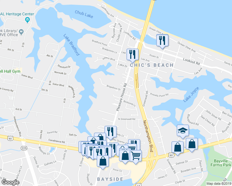 map of restaurants, bars, coffee shops, grocery stores, and more near 4817 Station House Lane in Virginia Beach