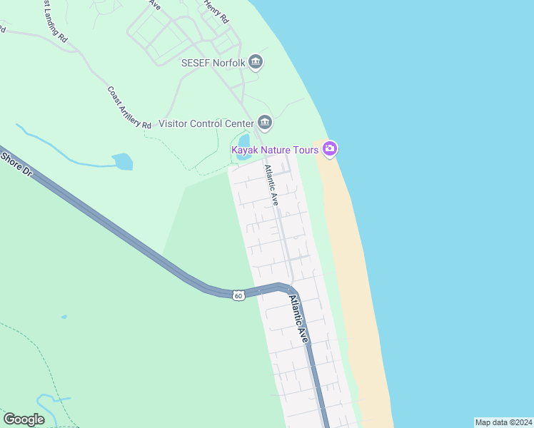 map of restaurants, bars, coffee shops, grocery stores, and more near 8604 Atlantic Avenue in Virginia Beach