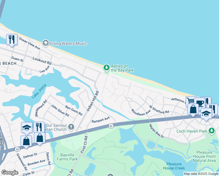 map of restaurants, bars, coffee shops, grocery stores, and more near 3962 Aeries Way in Virginia Beach
