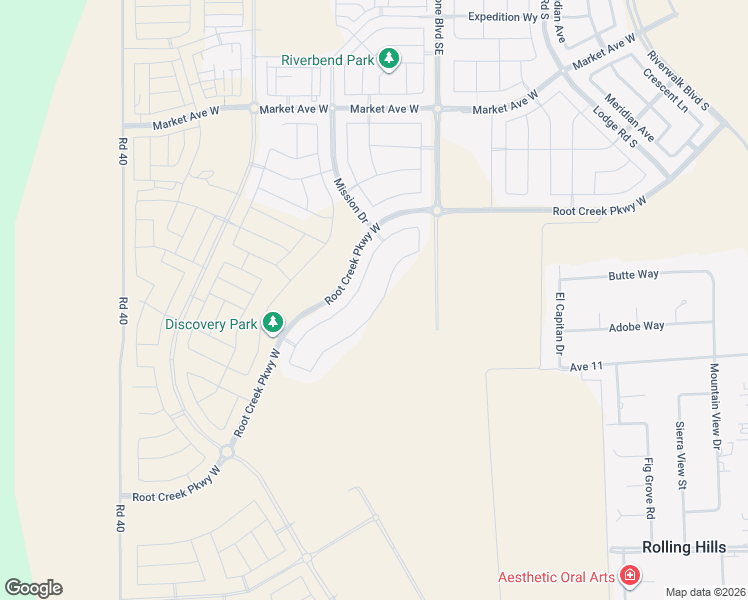 map of restaurants, bars, coffee shops, grocery stores, and more near Highland Road in Madera