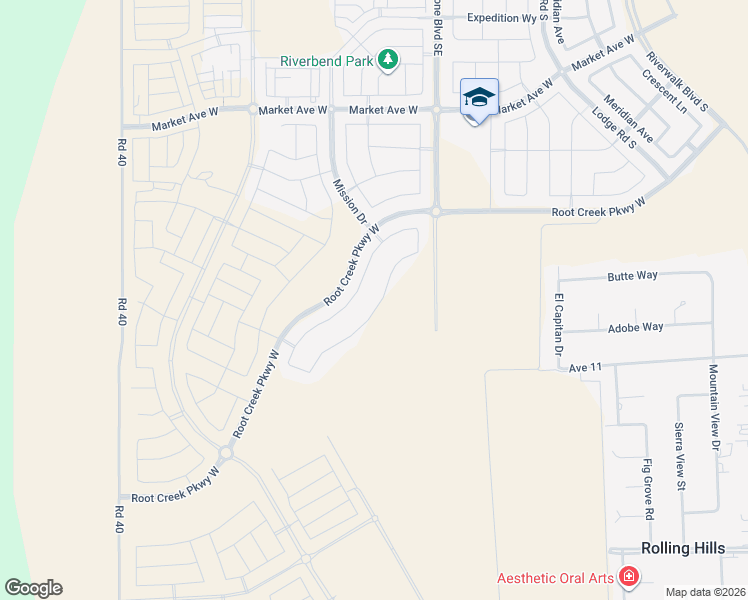 map of restaurants, bars, coffee shops, grocery stores, and more near Highland Road in Madera