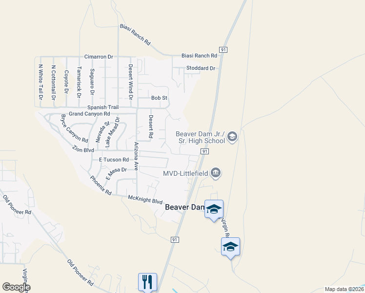 map of restaurants, bars, coffee shops, grocery stores, and more near 772 Combe Lane in Littlefield