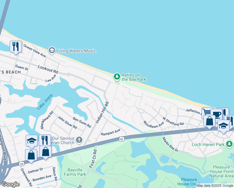 map of restaurants, bars, coffee shops, grocery stores, and more near 2338 Rookery Way in Virginia Beach