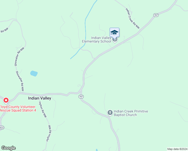 map of restaurants, bars, coffee shops, grocery stores, and more near 4343 Indian Valley Road Northwest in Radford