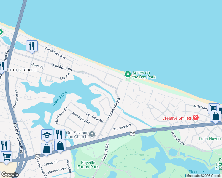 map of restaurants, bars, coffee shops, grocery stores, and more near 4205 Lookout Road in Virginia Beach