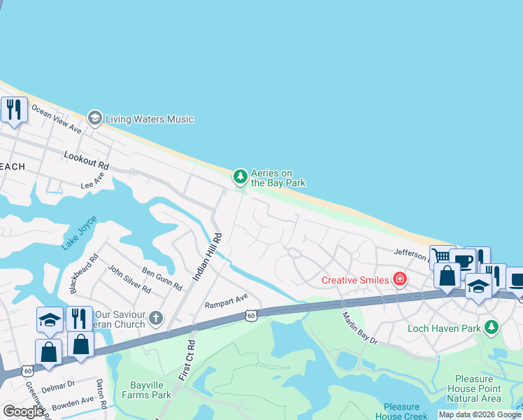map of restaurants, bars, coffee shops, grocery stores, and more near 3923 Whooping Crane Circle in Virginia Beach