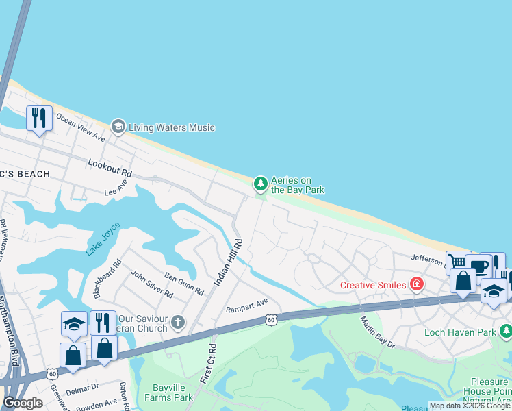 map of restaurants, bars, coffee shops, grocery stores, and more near 2341 Rookery Way in Virginia Beach