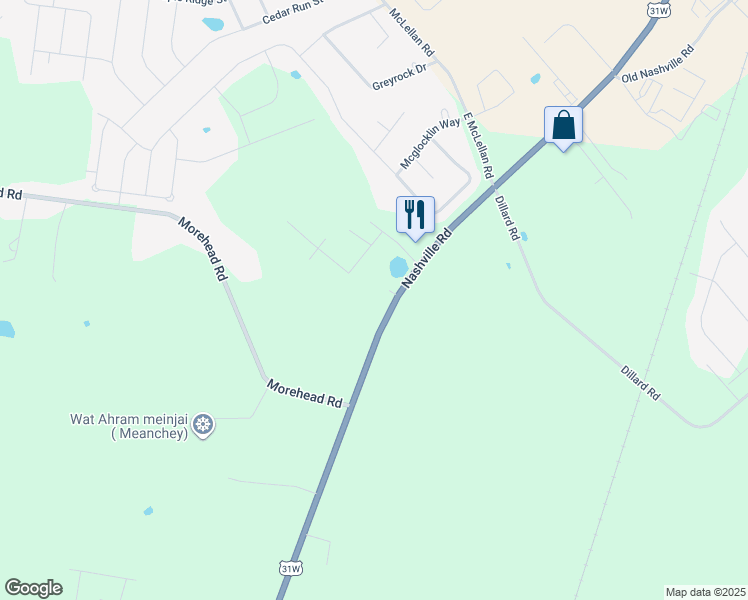 map of restaurants, bars, coffee shops, grocery stores, and more near 131 Megan Court in Bowling Green