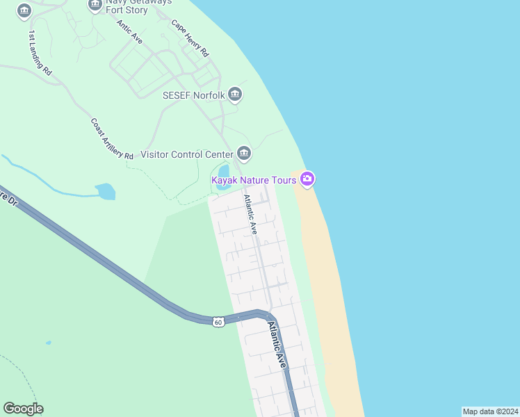 map of restaurants, bars, coffee shops, grocery stores, and more near 115 88th Street in Virginia Beach