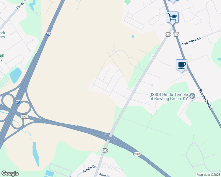 map of restaurants, bars, coffee shops, grocery stores, and more near 801 Plano Road in Bowling Green