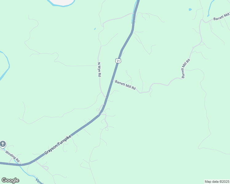 map of restaurants, bars, coffee shops, grocery stores, and more near 1634 Grayson Turnpike in Wytheville