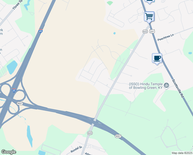 map of restaurants, bars, coffee shops, grocery stores, and more near 801 Plano Road in Bowling Green