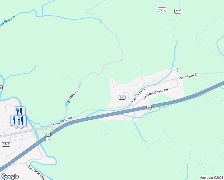 map of restaurants, bars, coffee shops, grocery stores, and more near Thomas Road in Lebanon