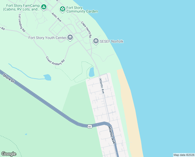 map of restaurants, bars, coffee shops, grocery stores, and more near 208 89th Street in Virginia Beach