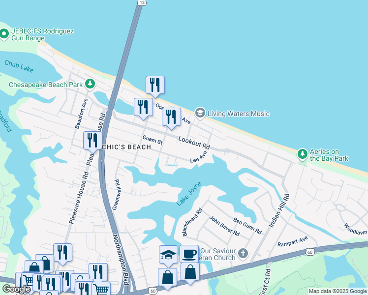 map of restaurants, bars, coffee shops, grocery stores, and more near 4428 Lee Avenue in Virginia Beach