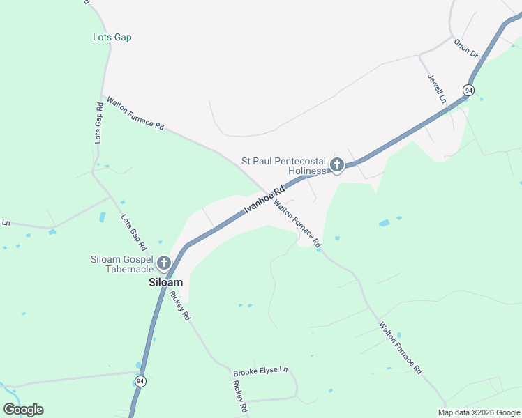 map of restaurants, bars, coffee shops, grocery stores, and more near Ivanhoe Road in Fort Chiswell
