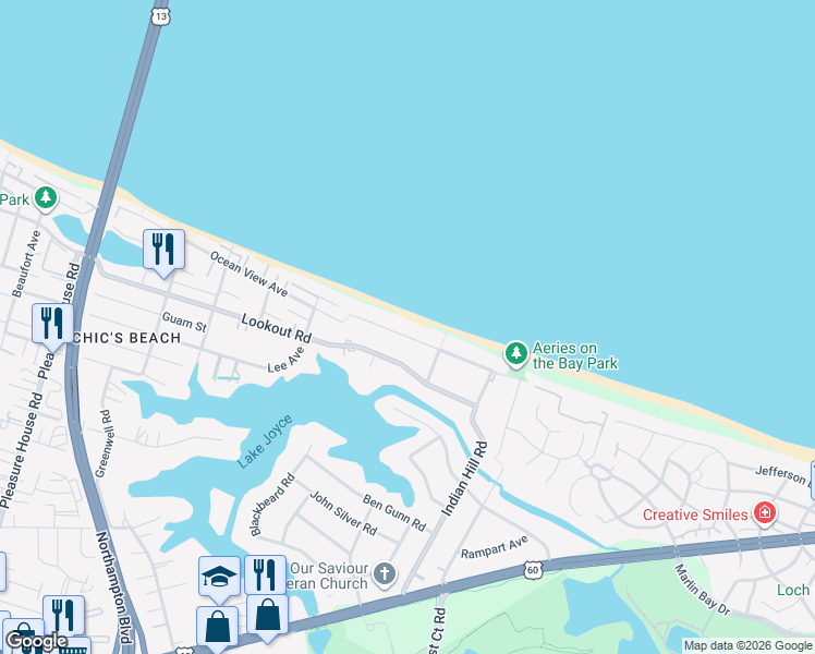 map of restaurants, bars, coffee shops, grocery stores, and more near 4316 Sandy Bay Drive in Virginia Beach