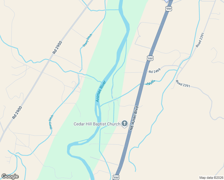 map of restaurants, bars, coffee shops, grocery stores, and more near 17 Road 2470 in Aztec