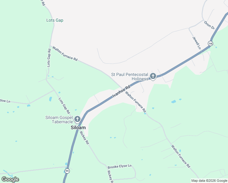map of restaurants, bars, coffee shops, grocery stores, and more near Ivanhoe Road in Fort Chiswell