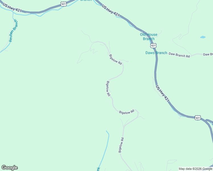 map of restaurants, bars, coffee shops, grocery stores, and more near 1552 Bigelow Road in Harlan County