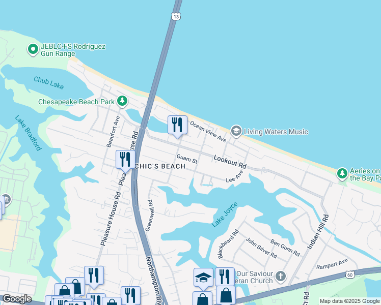 map of restaurants, bars, coffee shops, grocery stores, and more near 4511 Lookout Road in Virginia Beach