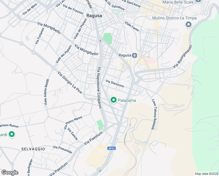 map of restaurants, bars, coffee shops, grocery stores, and more near 40 Via Ducezio in Ragusa