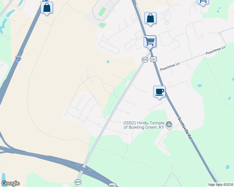 map of restaurants, bars, coffee shops, grocery stores, and more near 546 Plano Road in Bowling Green