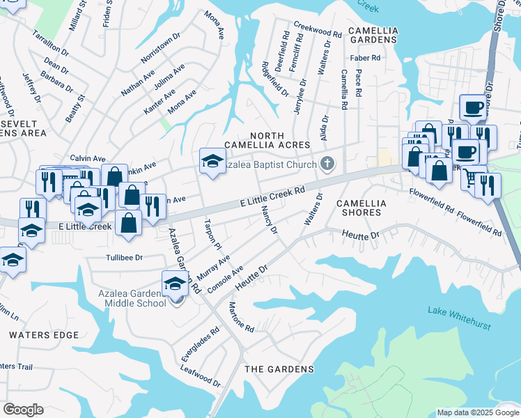 map of restaurants, bars, coffee shops, grocery stores, and more near 2774 Greendale Avenue in Norfolk
