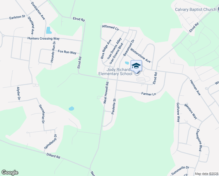 map of restaurants, bars, coffee shops, grocery stores, and more near 101-377 Neal Howell Road in Bowling Green