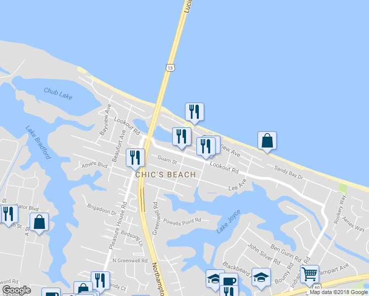 map of restaurants, bars, coffee shops, grocery stores, and more near 2509 Fentress Avenue in Virginia Beach