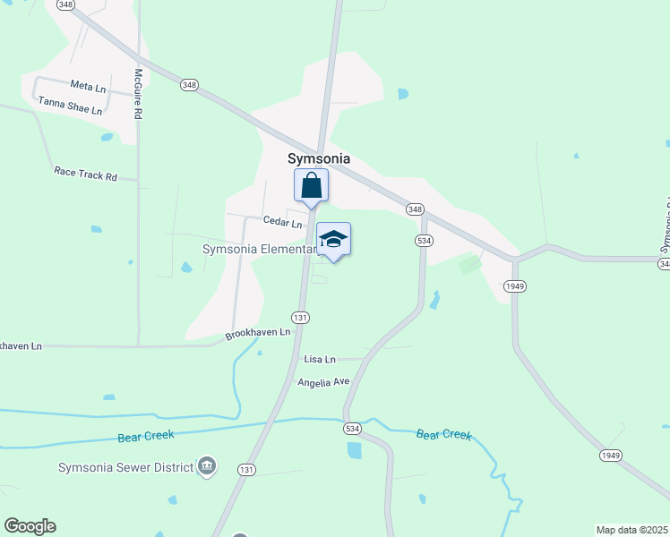 map of restaurants, bars, coffee shops, grocery stores, and more near 11730 Kentucky 131 in Symsonia