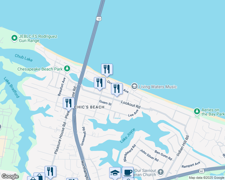 map of restaurants, bars, coffee shops, grocery stores, and more near 4532 Lauderdale Avenue in Virginia Beach